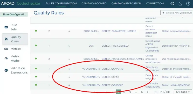 ARCAD CodeCecker Security Rules